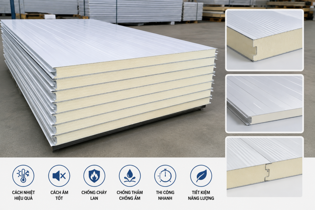 Tấm Panel Cách Nhiệt – Giải Pháp Xây Dựng Hiện Đại Cho Nhà Xưởng Và Kho Lạnh